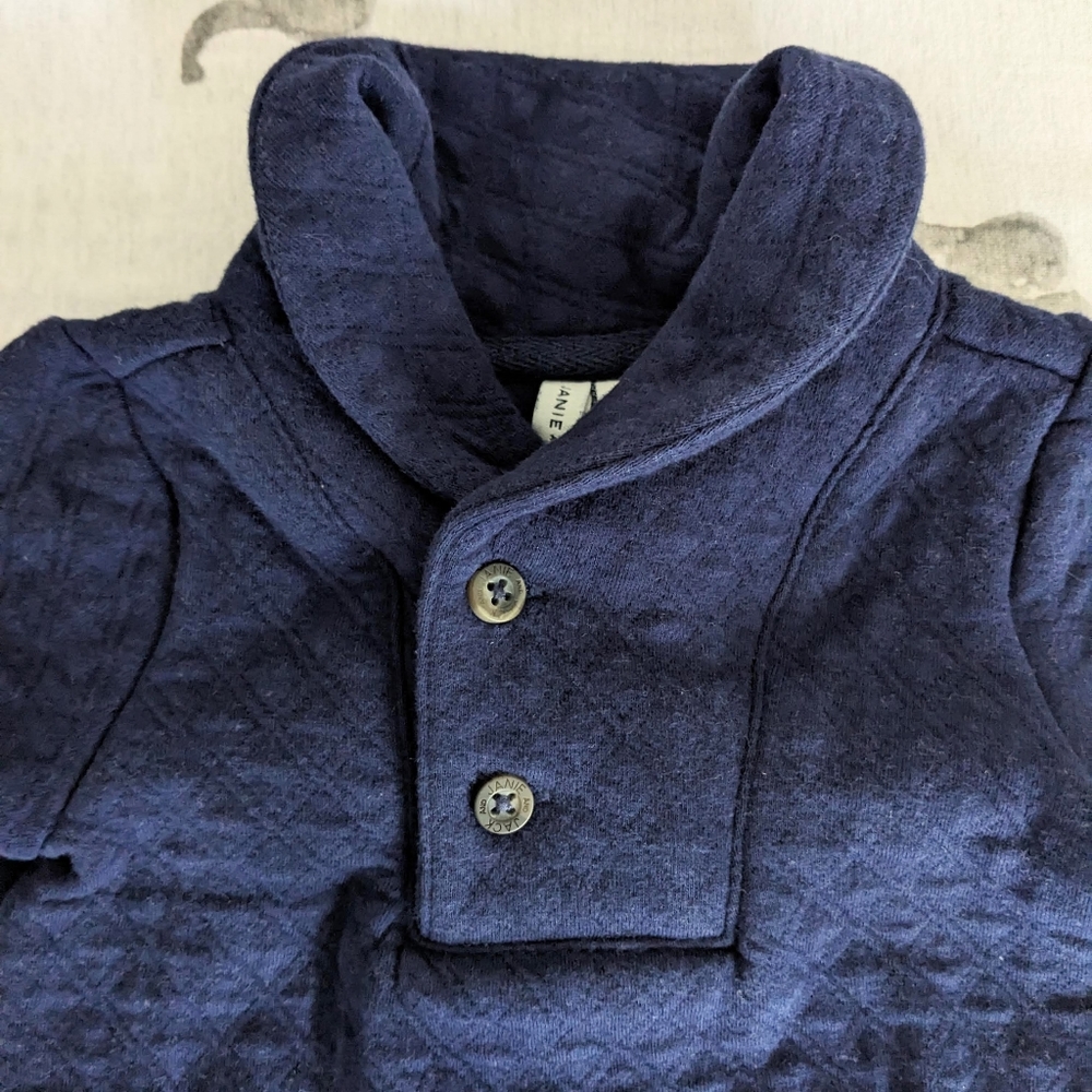 Janie & Jack | Baby Boy Blue Quilted Romper - Picture 2 of 6